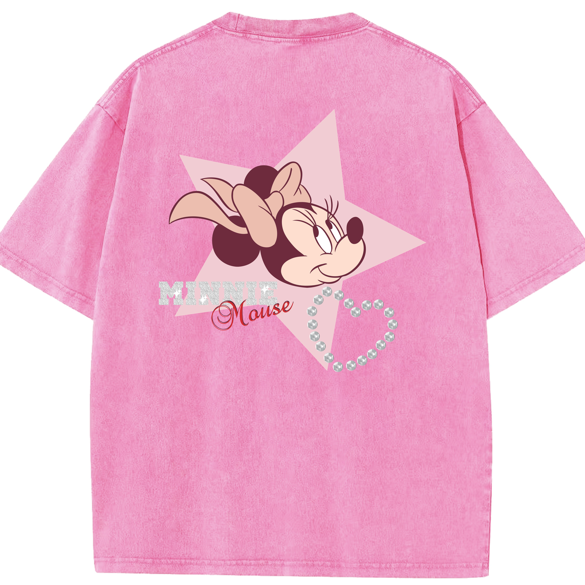 （画像用） ミッキーマウス Mickey Mouse 綿100% ヴィンテージ風 半袖Tシャツ（背面プリント）